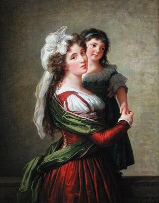 Madame Rousseau et sa fille., elisabeth vigee-lebrun